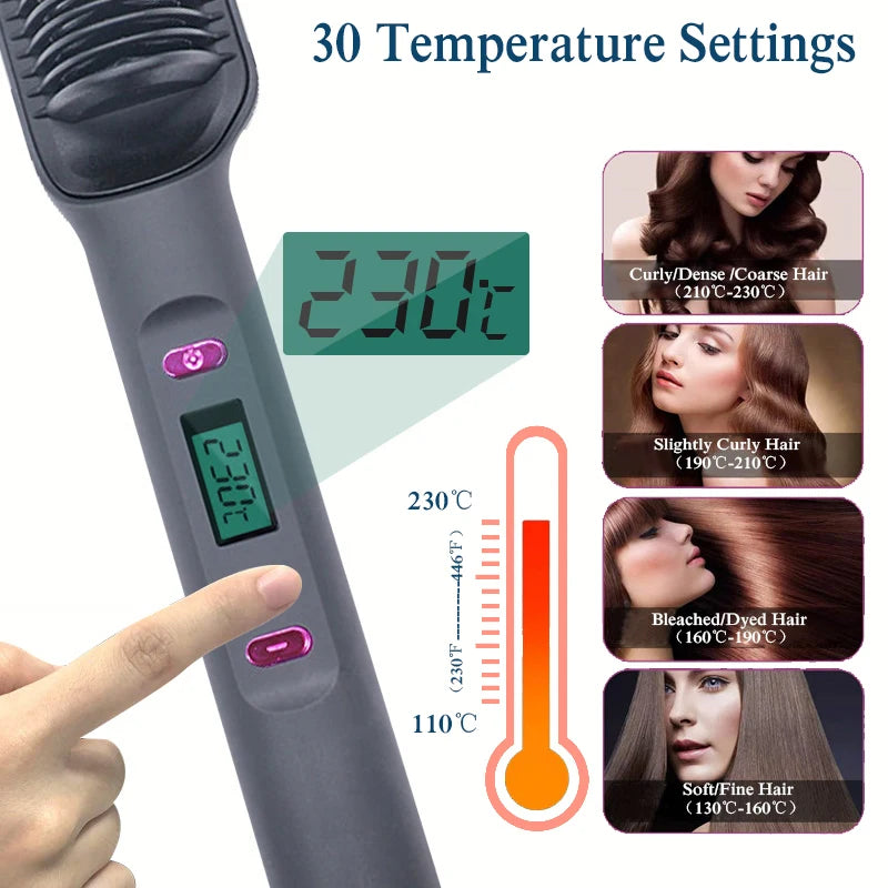 Electric Hot Comb Multifunctional Straightener Brush